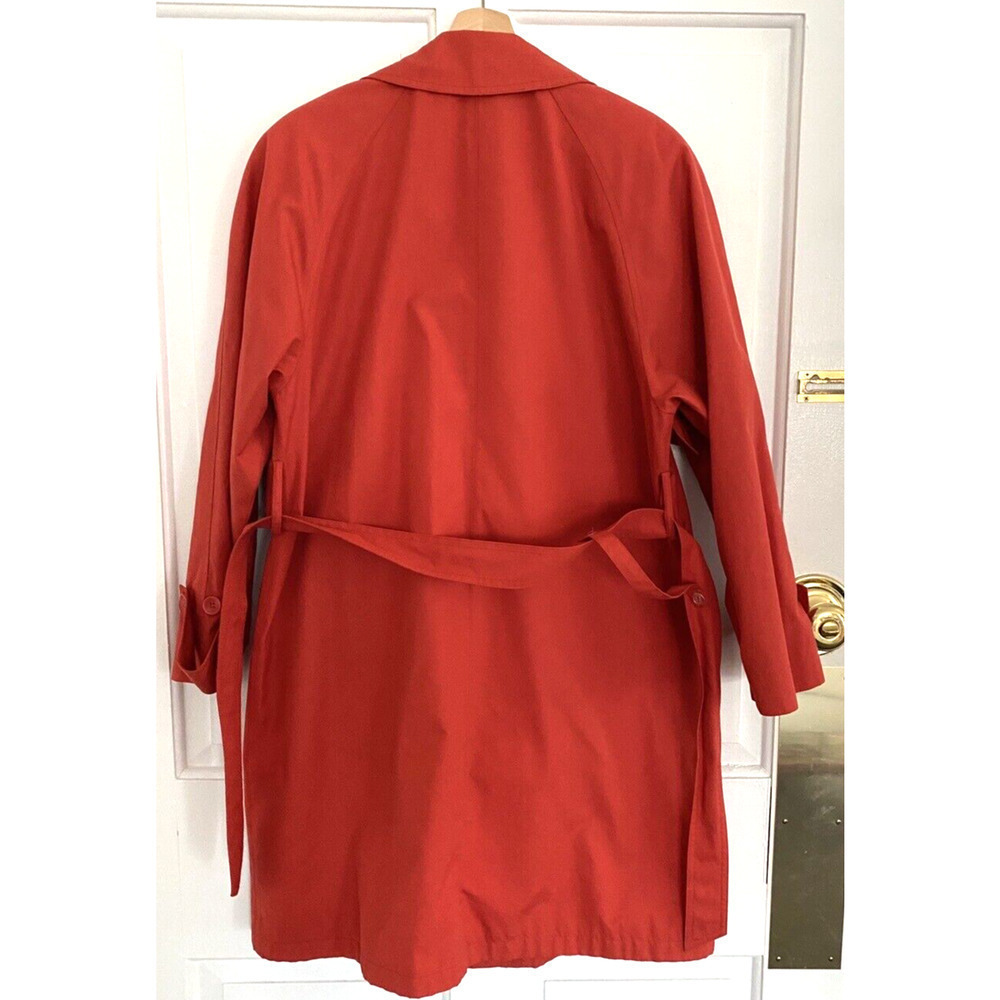 London Fog - Women's red trench coat , belt, pockets, size 8 Regular - Picture 2 of 4
